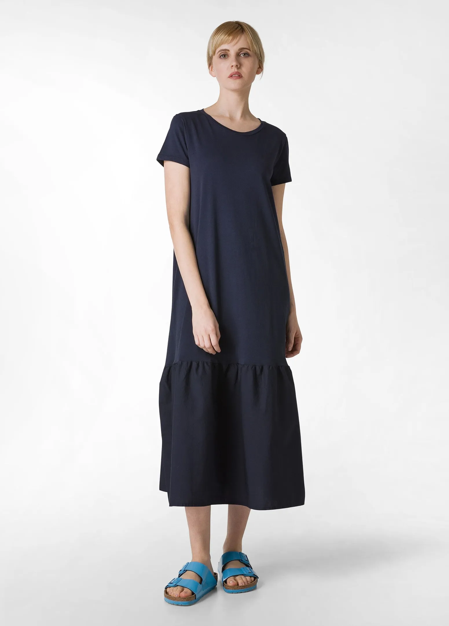 DEHA Vestiti, Gonne E Tute*Abito Lungo Con Inserto In Popeline Blu