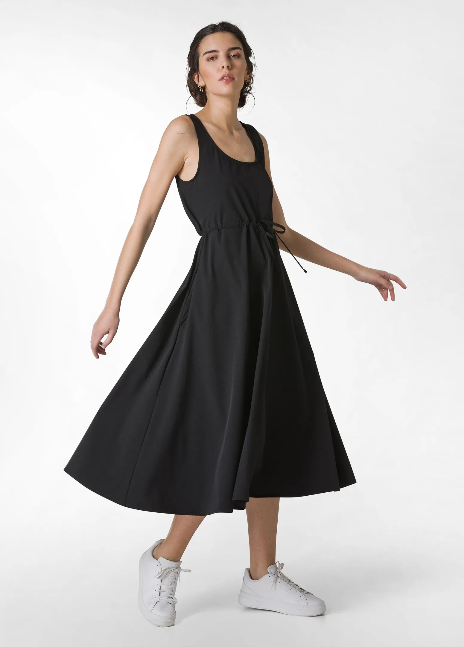DEHA Vestiti, Gonne E Tute*Abito Lungo In Nylon Con Logo Nero