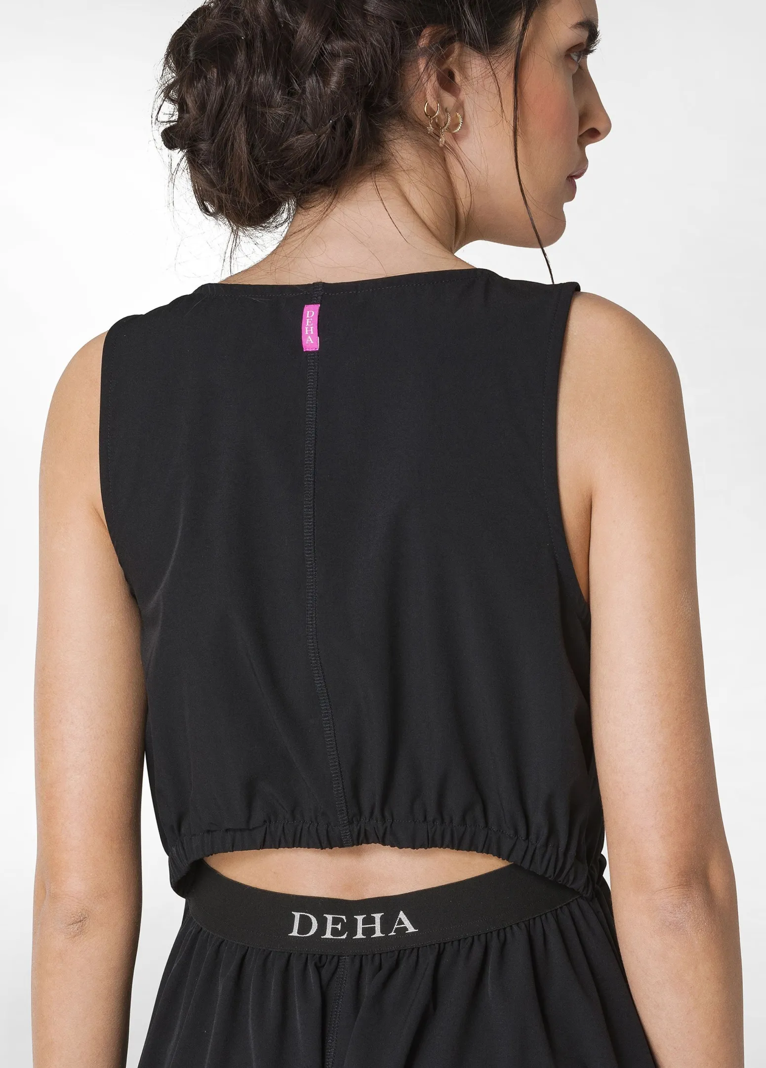 DEHA Vestiti, Gonne E Tute*Abito Lungo In Nylon Con Logo Nero