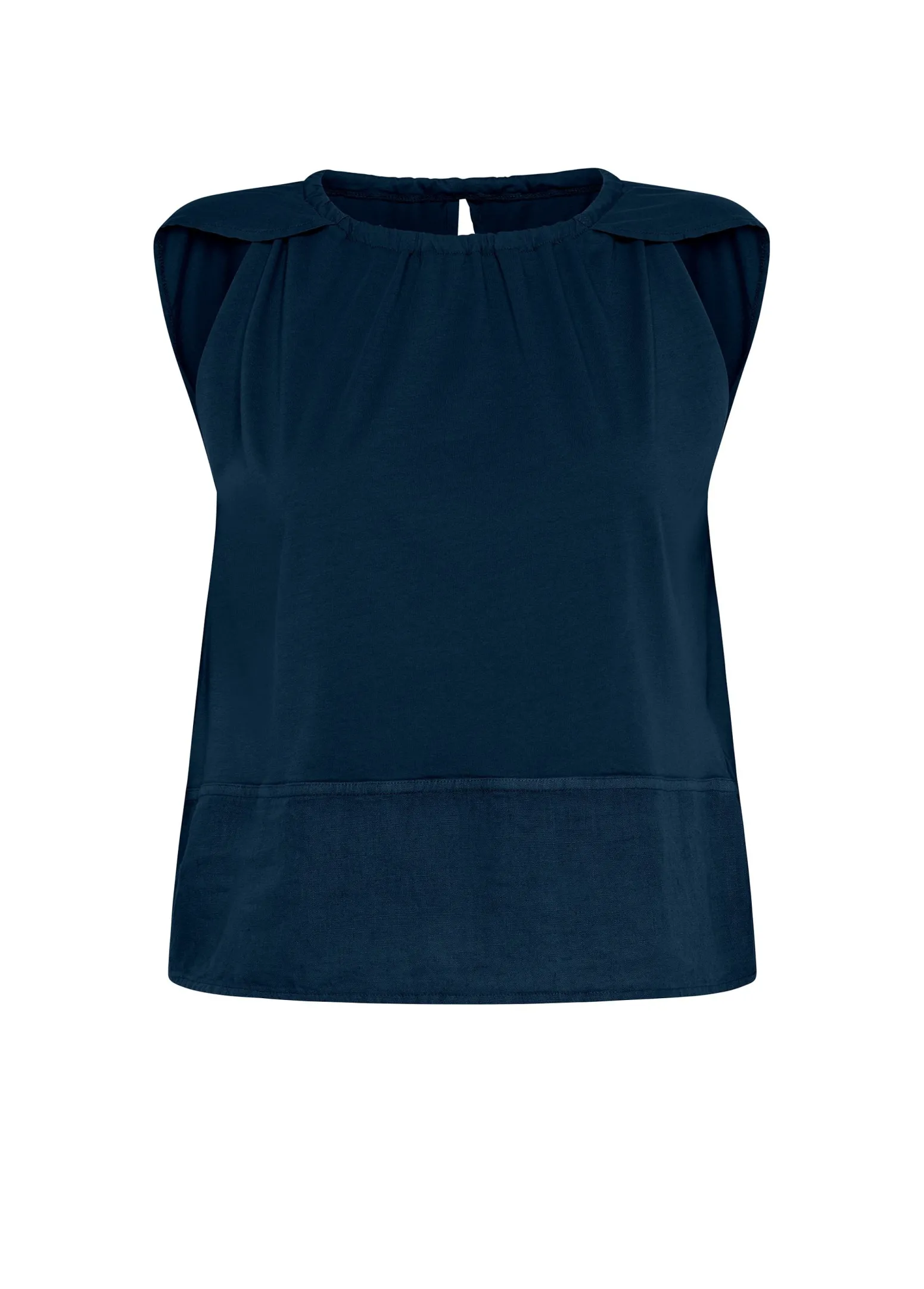 DEHA Top & T-Shirts*Blusa Con Inserto In Lino Blu