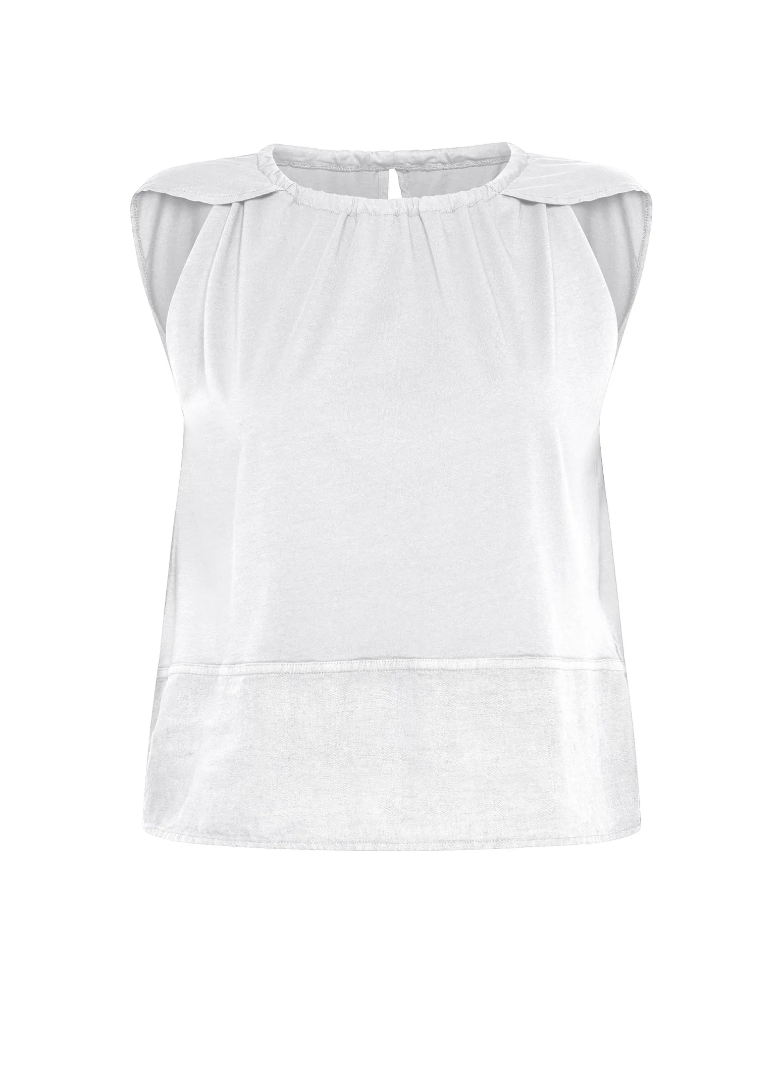 DEHA Top & T-Shirts*Blusa Con Inserto In Lino Bianco