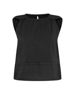 DEHA Top & T-Shirts*Blusa Con Inserto In Lino Nero