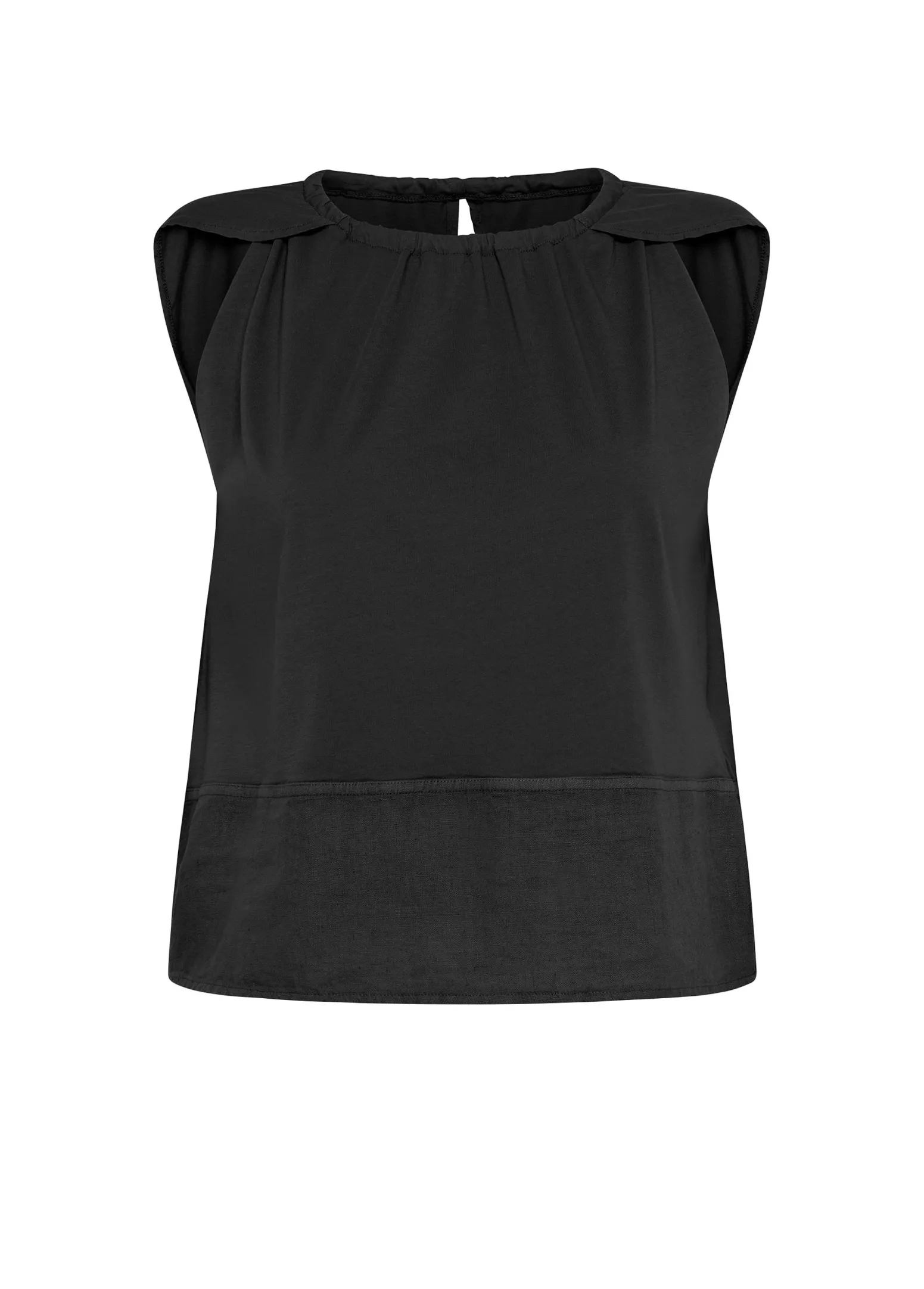 DEHA Top & T-Shirts*Blusa Con Inserto In Lino Nero