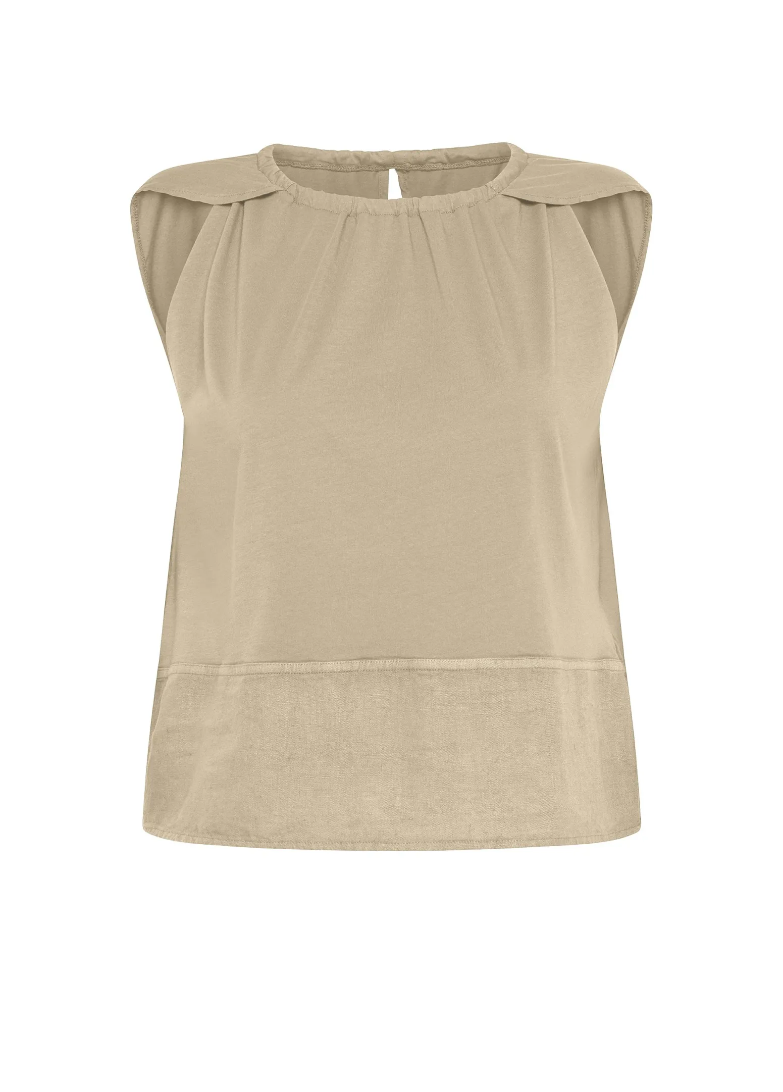 DEHA Top & T-Shirts*Blusa Con Inserto In Lino Beige