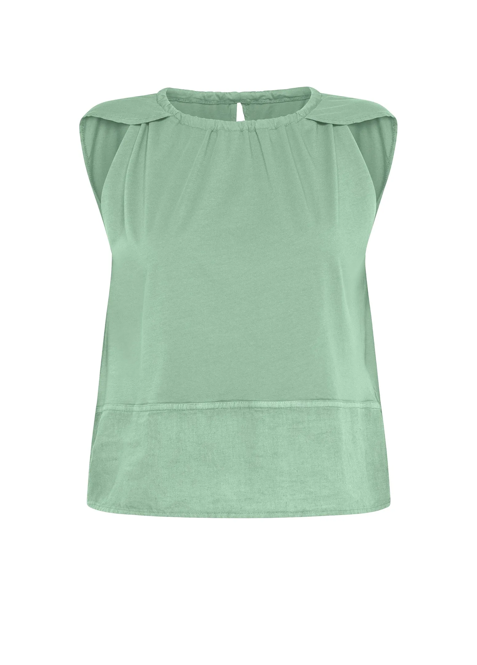 DEHA Top & T-Shirts*Blusa Con Inserto In Lino Verde
