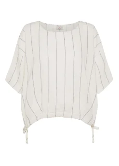 DEHA Camicie & Bluse*Blusa In Lino Gessato Bianco