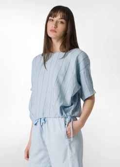 DEHA Camicie & Bluse*Blusa In Lino Gessato Blu