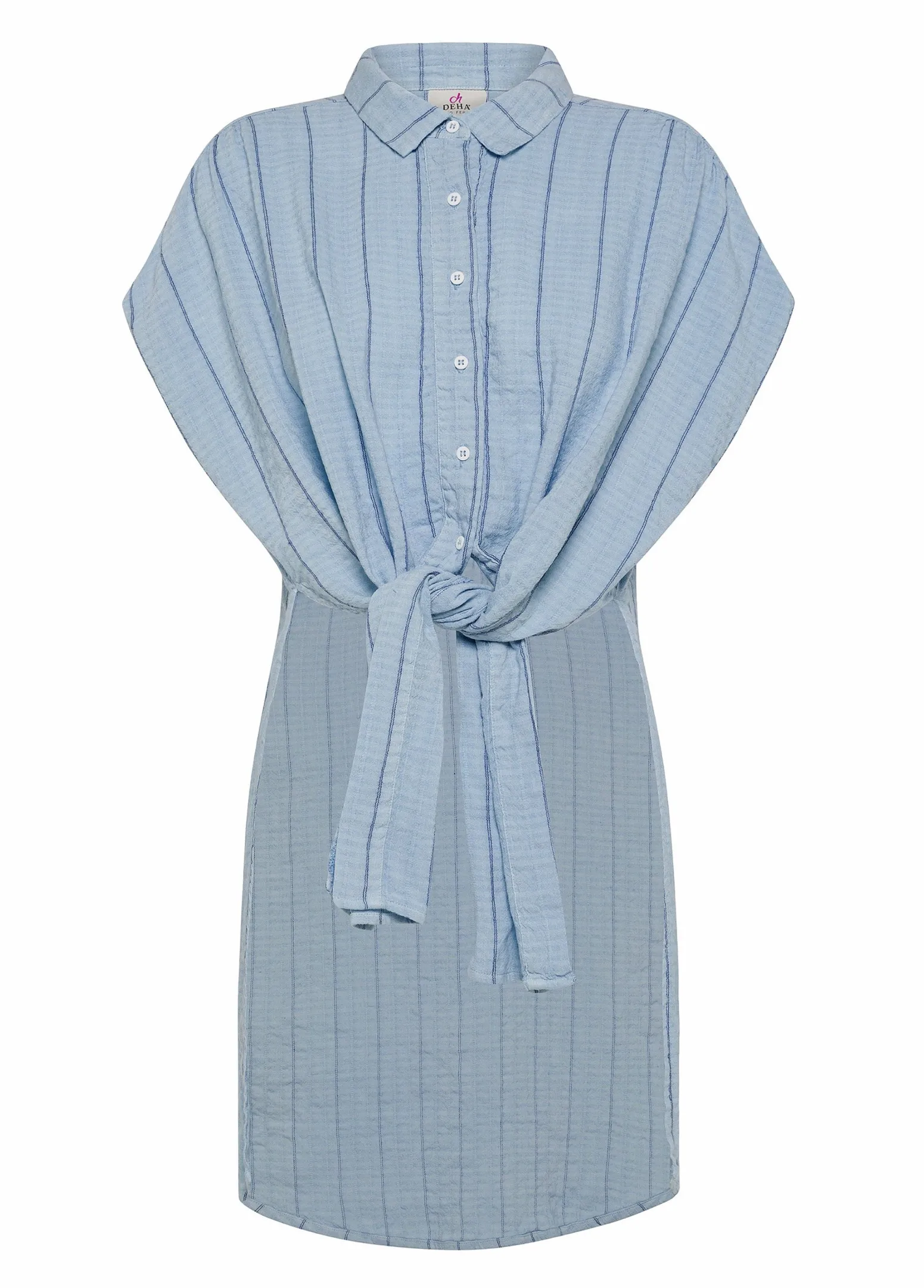 DEHA Camicie & Bluse*Camicia In Lino Gessato Blu