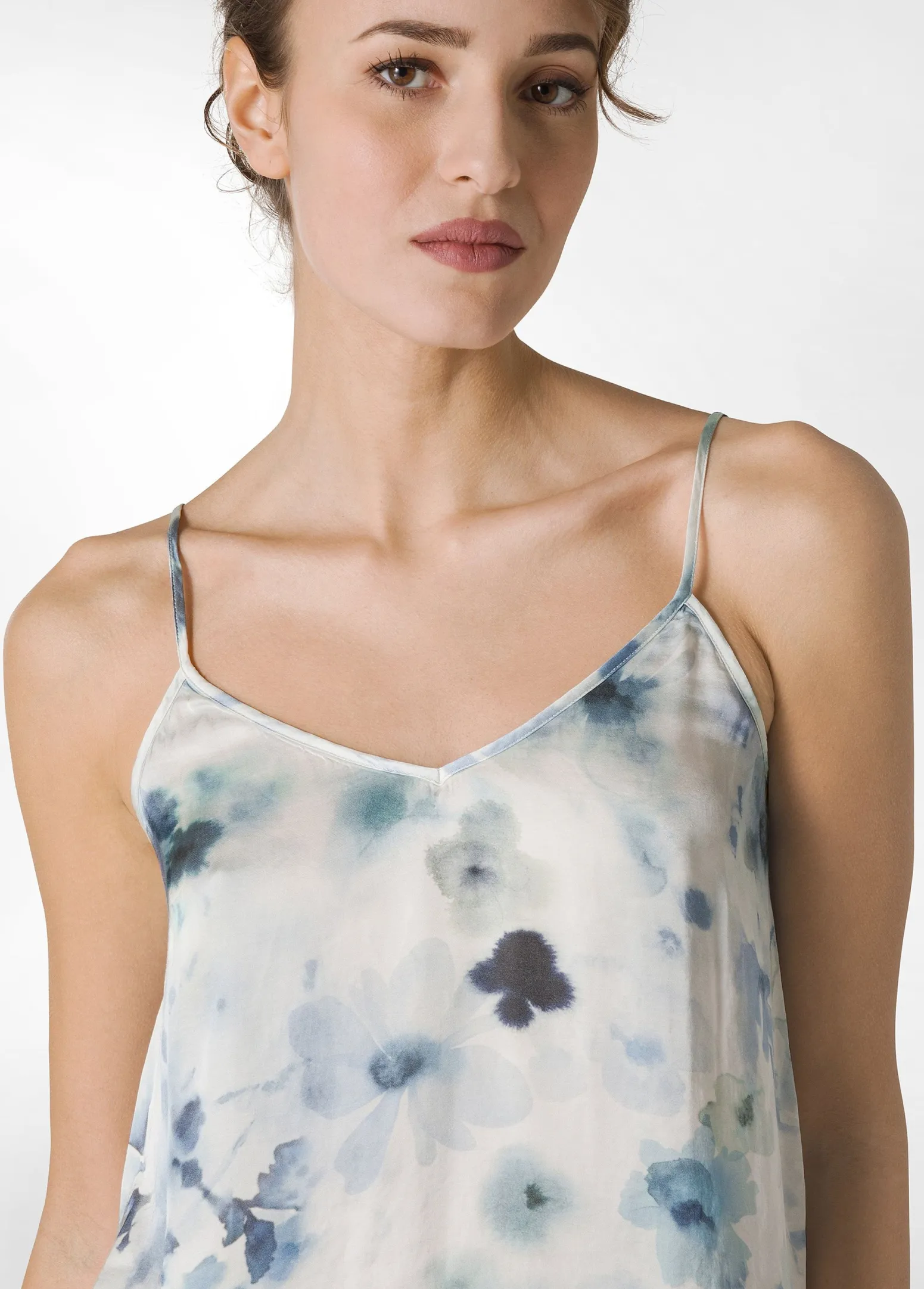 DEHA Top & T-Shirts*Canotta In Raso Allover Blu