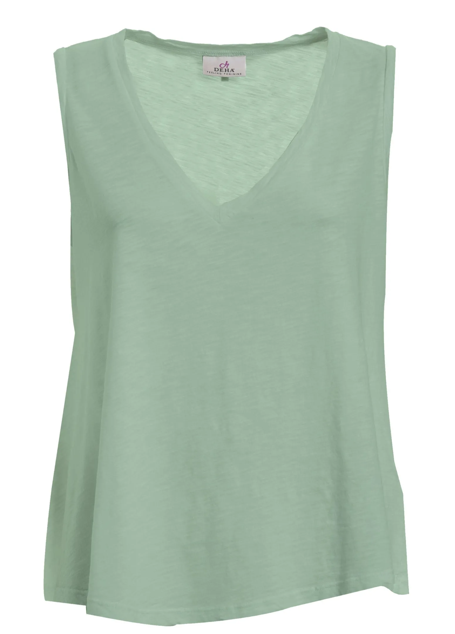DEHA Top & T-Shirts*Canotta Svasata In Jersey Fiammato Verde