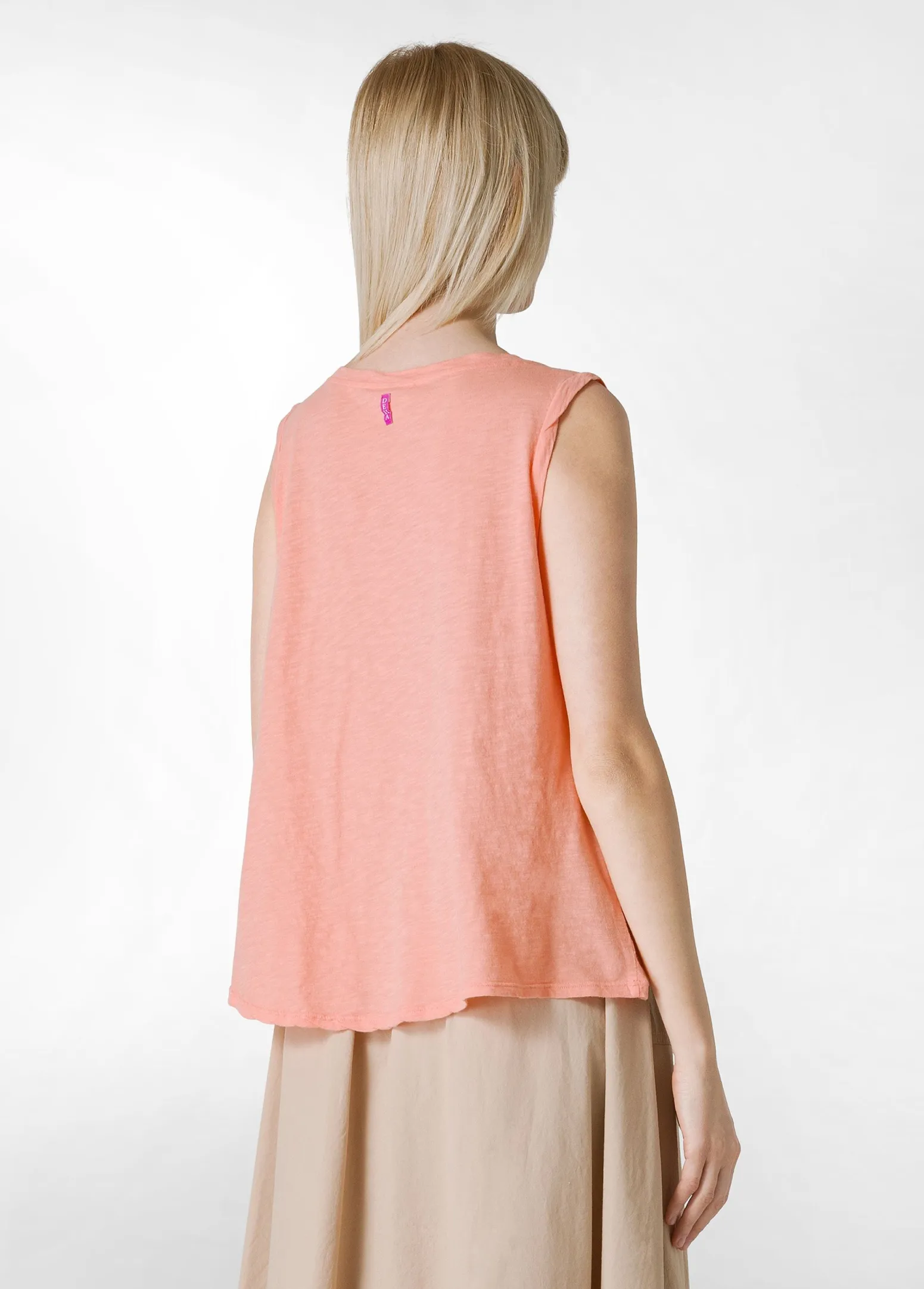 DEHA Top & T-Shirts*Canotta Svasata In Jersey Fiammato Arancio