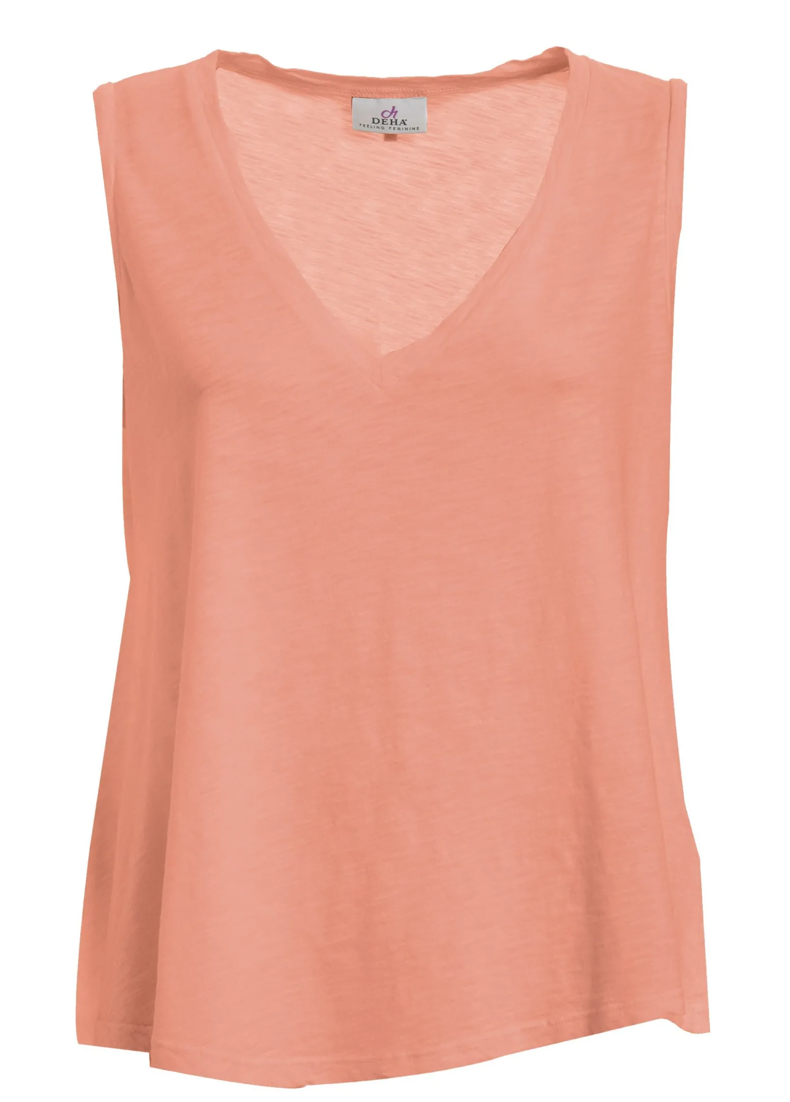 DEHA Top & T-Shirts*Canotta Svasata In Jersey Fiammato Arancio
