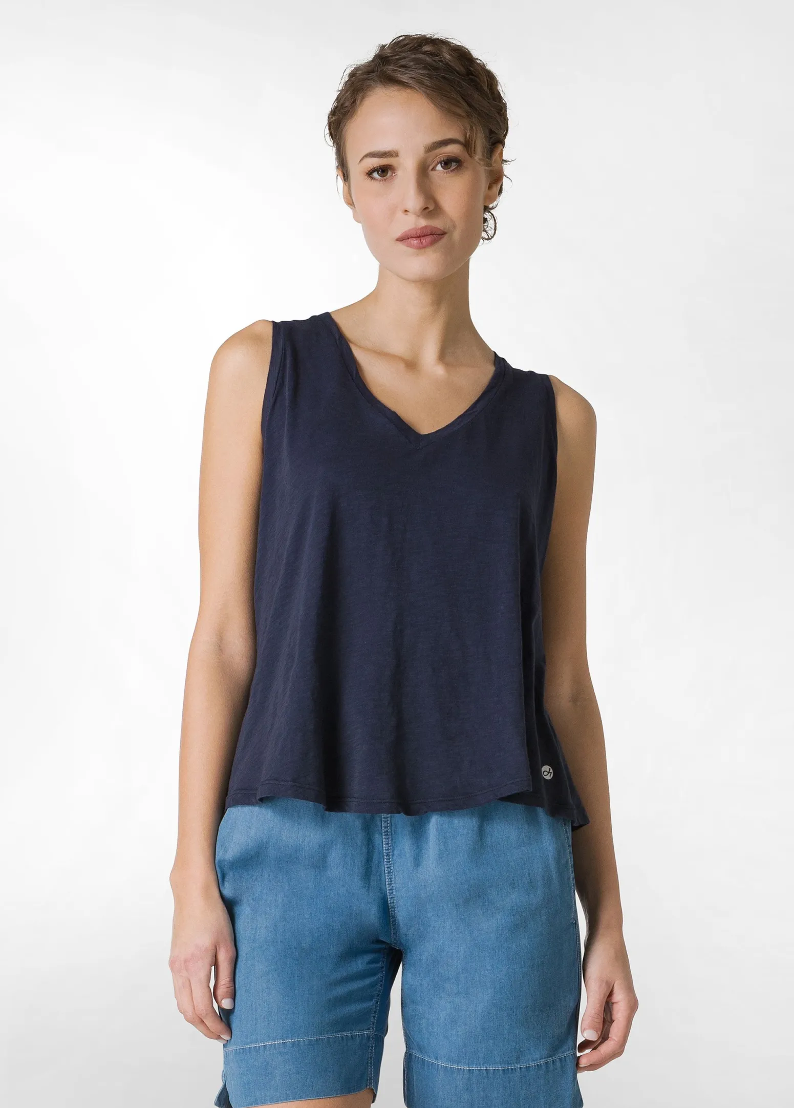DEHA Top & T-Shirts*Canotta Svasata In Jersey Fiammato Blu