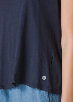 DEHA Top & T-Shirts*Canotta Svasata In Jersey Fiammato Blu