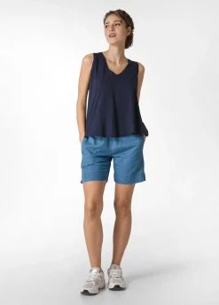 DEHA Top & T-Shirts*Canotta Svasata In Jersey Fiammato Blu