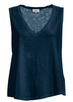 DEHA Top & T-Shirts*Canotta Svasata In Jersey Fiammato Blu