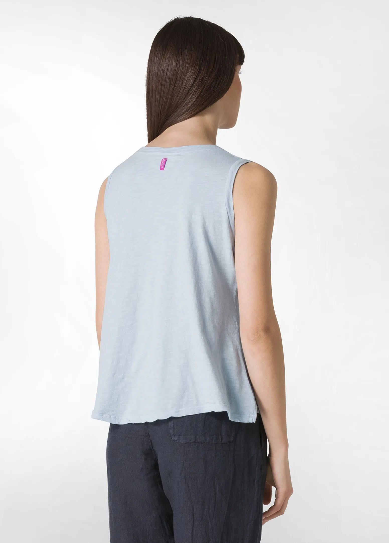 DEHA Top & T-Shirts*Canotta Svasata In Jersey Fiammato Blu