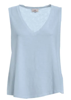 DEHA Top & T-Shirts*Canotta Svasata In Jersey Fiammato Blu