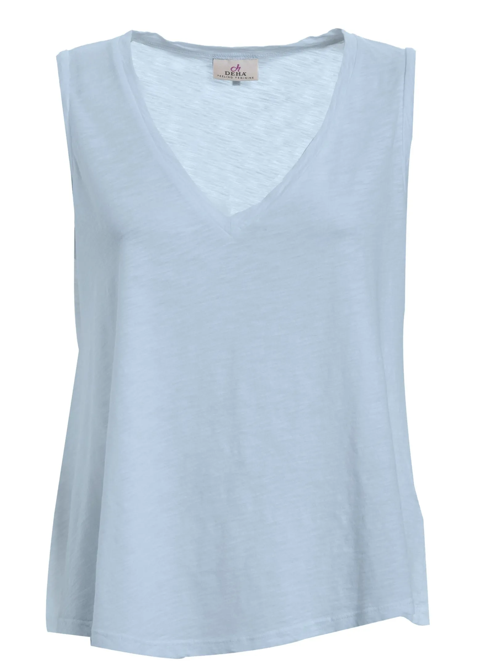 DEHA Top & T-Shirts*Canotta Svasata In Jersey Fiammato Blu