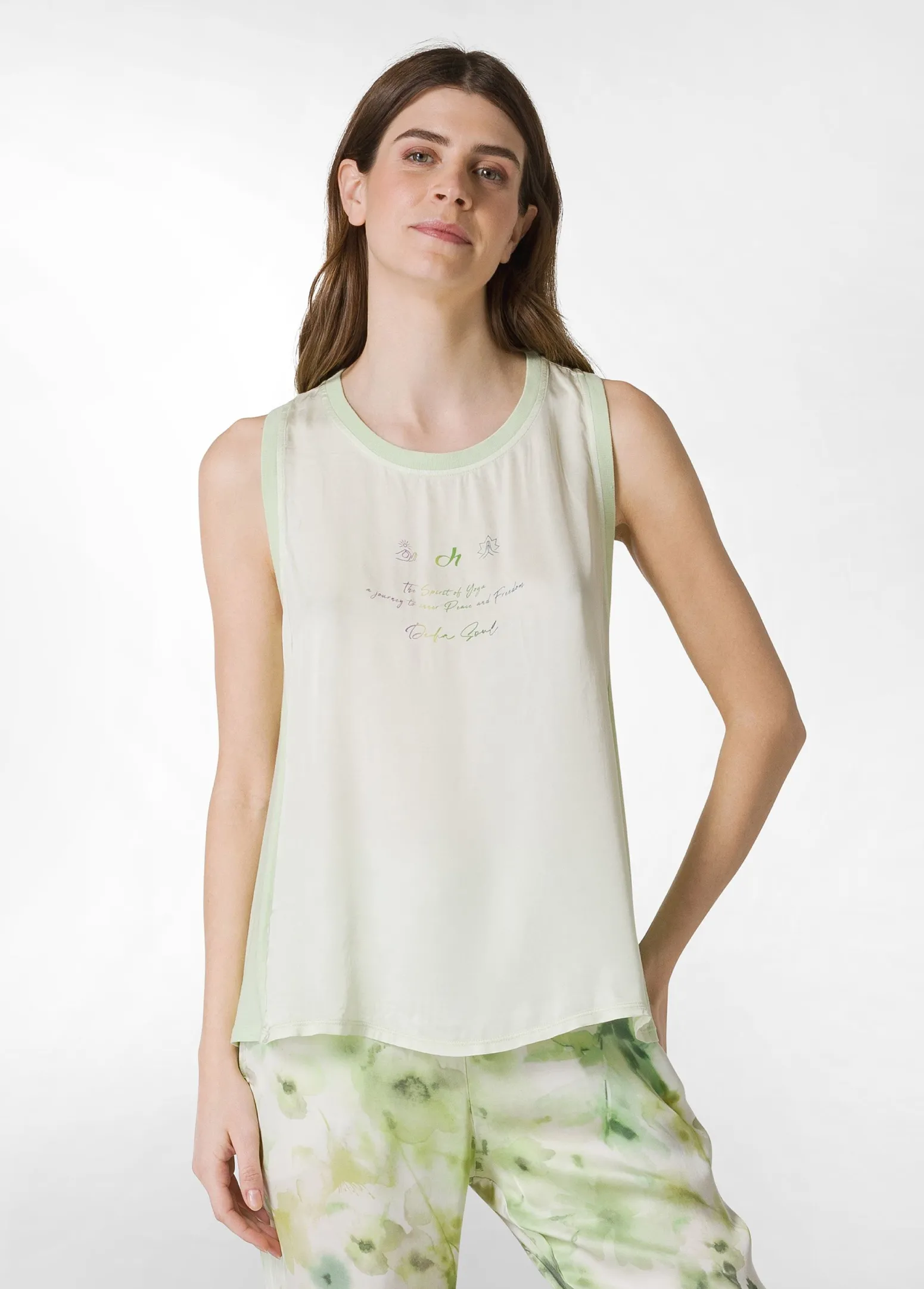 DEHA Top & T-Shirts*Canotta Yoga In Raso Con Grafica Verde