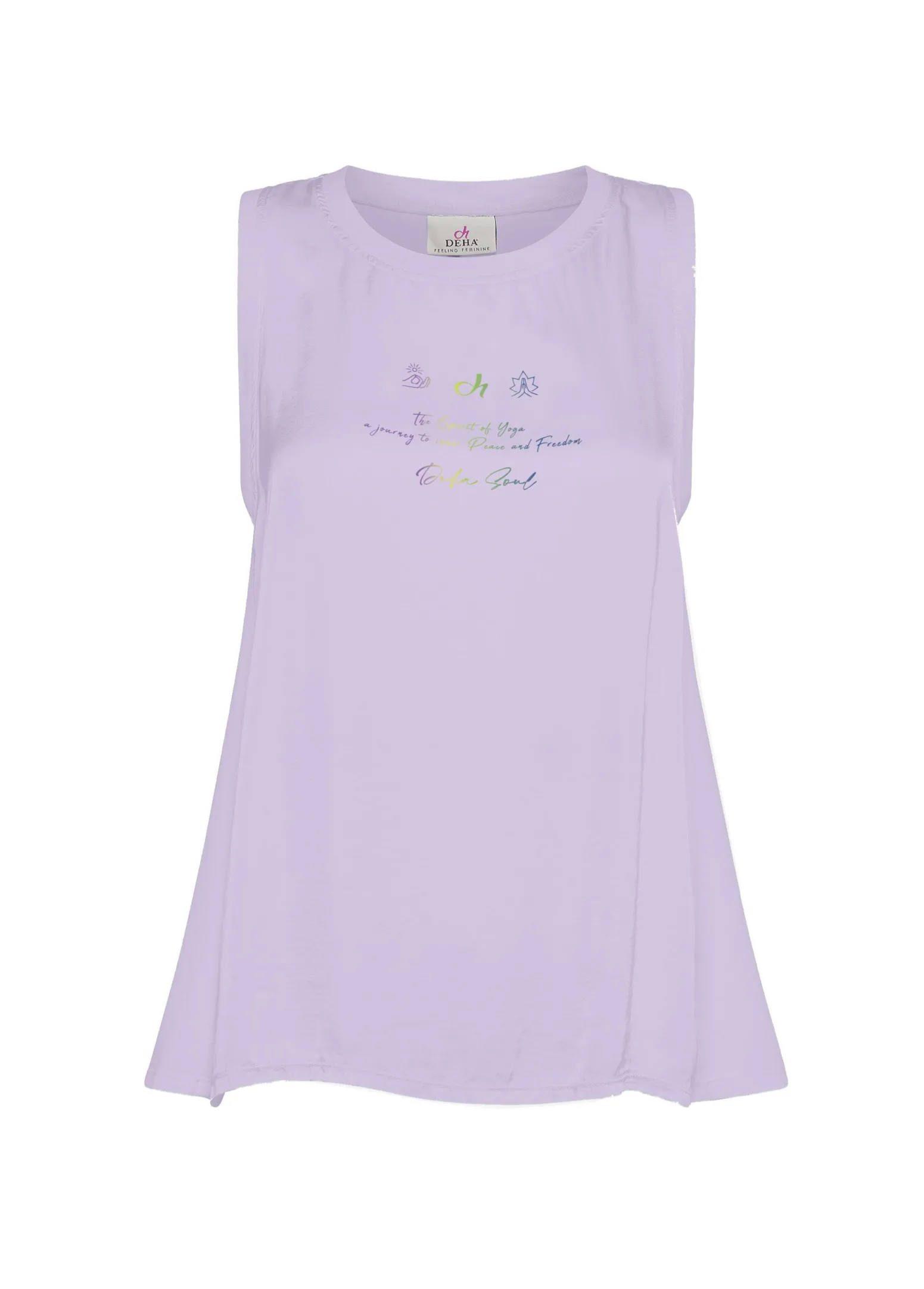 DEHA Top & T-Shirts*Canotta Yoga In Raso Con Grafica Viola