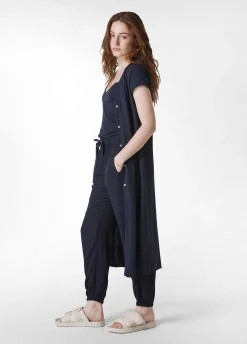 DEHA Felpe & Maglieria*Cardigan In Maglia Misto Lino Lungo Blu