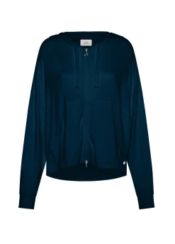DEHA Felpe & Maglieria*Felpa Comfort Di Viscosa Zip E Cappuccio Blu