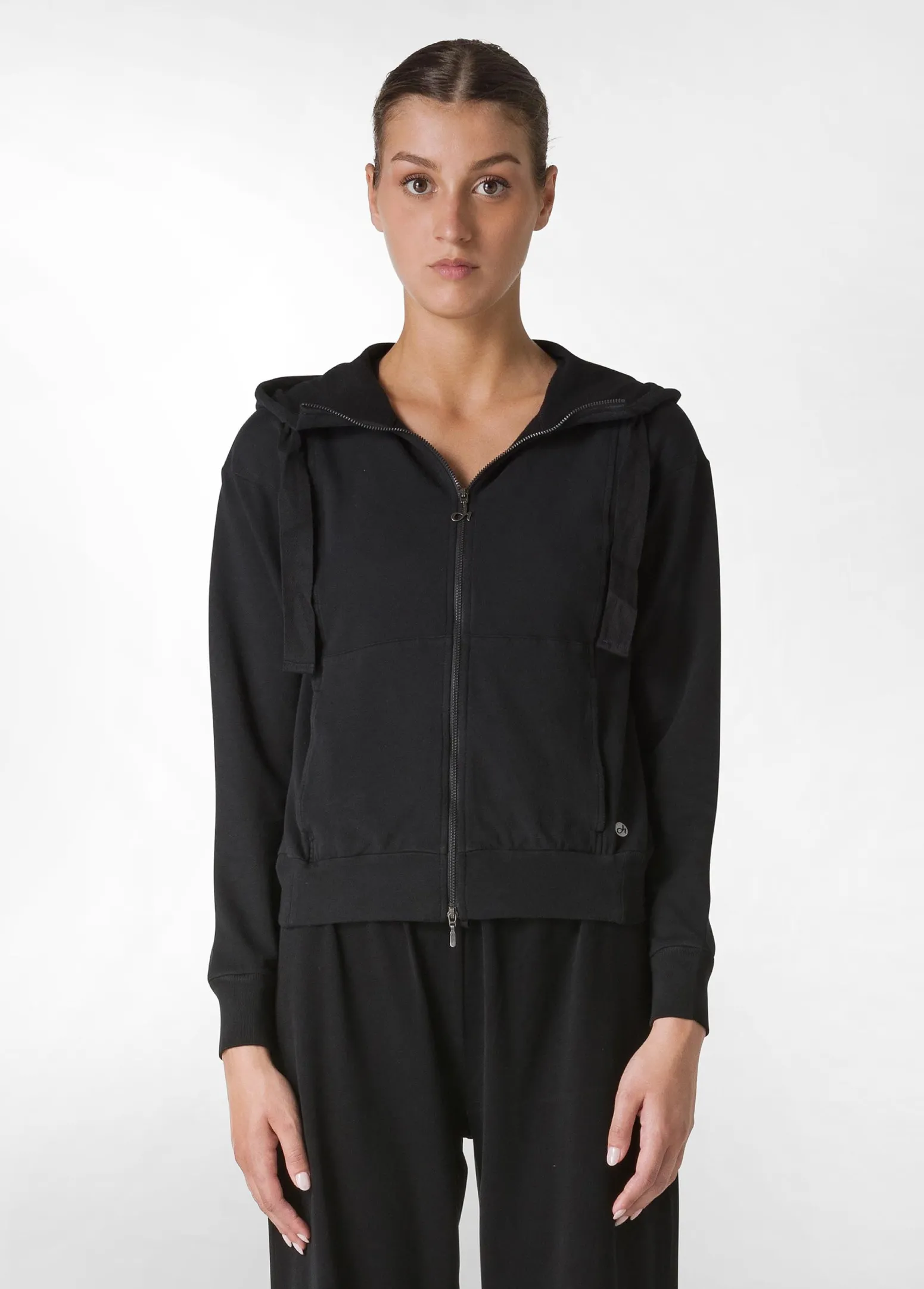 DEHA Felpe & Maglieria*Felpa Core Leggera Con Zip E Cappuccio Nero