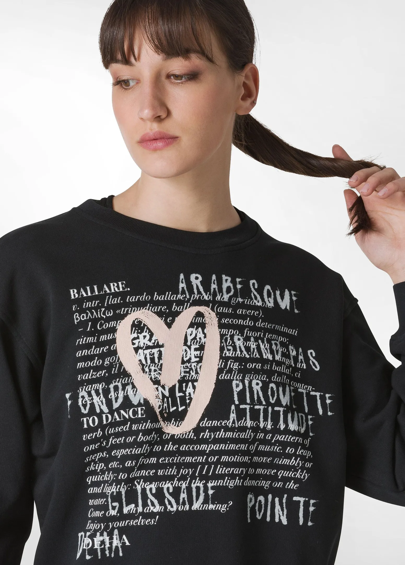 DEHA Felpe & Maglieria*Felpa Girocollo Comfy Con Grafica Nero