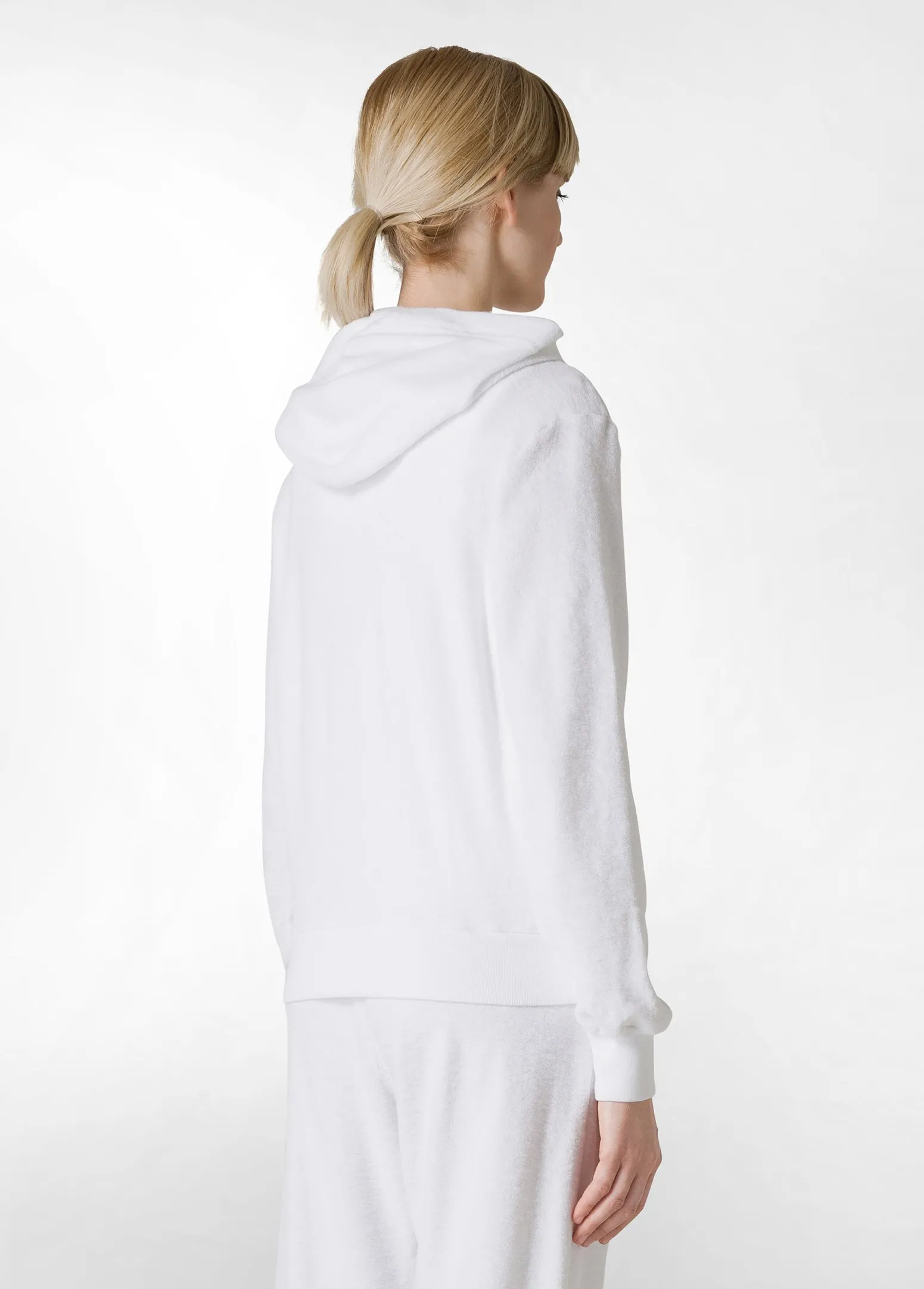 DEHA Felpe & Maglieria*Felpa In Spugna Zip E Cappuccio Bianco