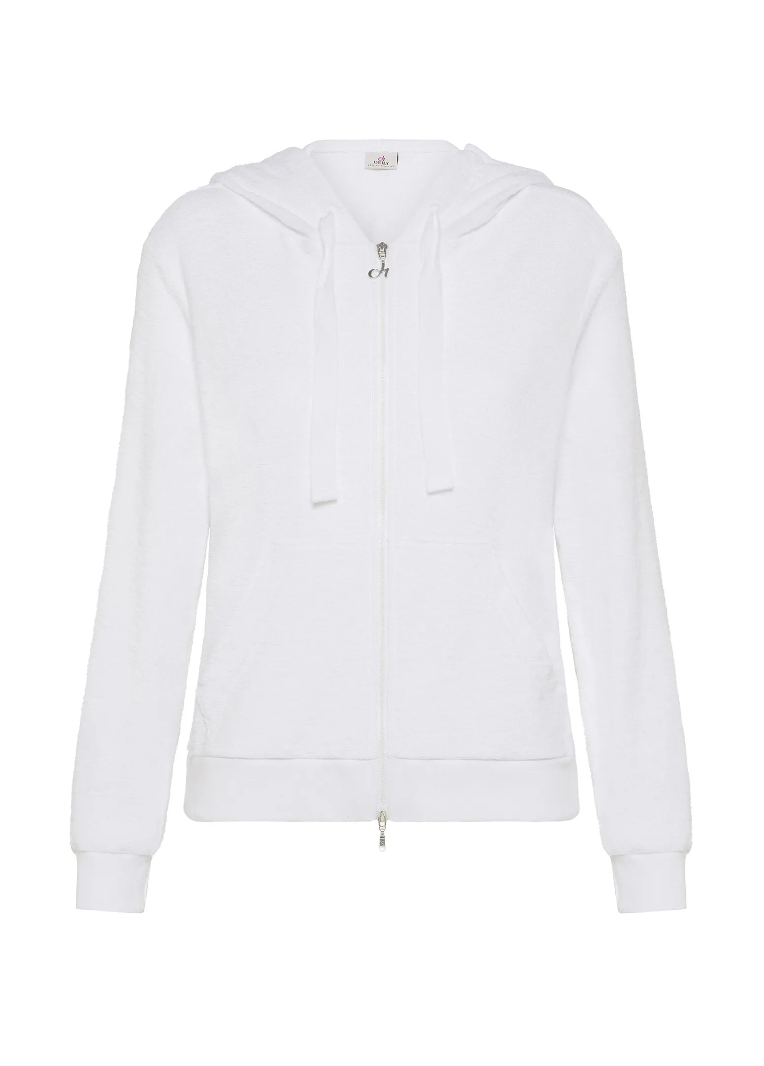 DEHA Felpe & Maglieria*Felpa In Spugna Zip E Cappuccio Bianco