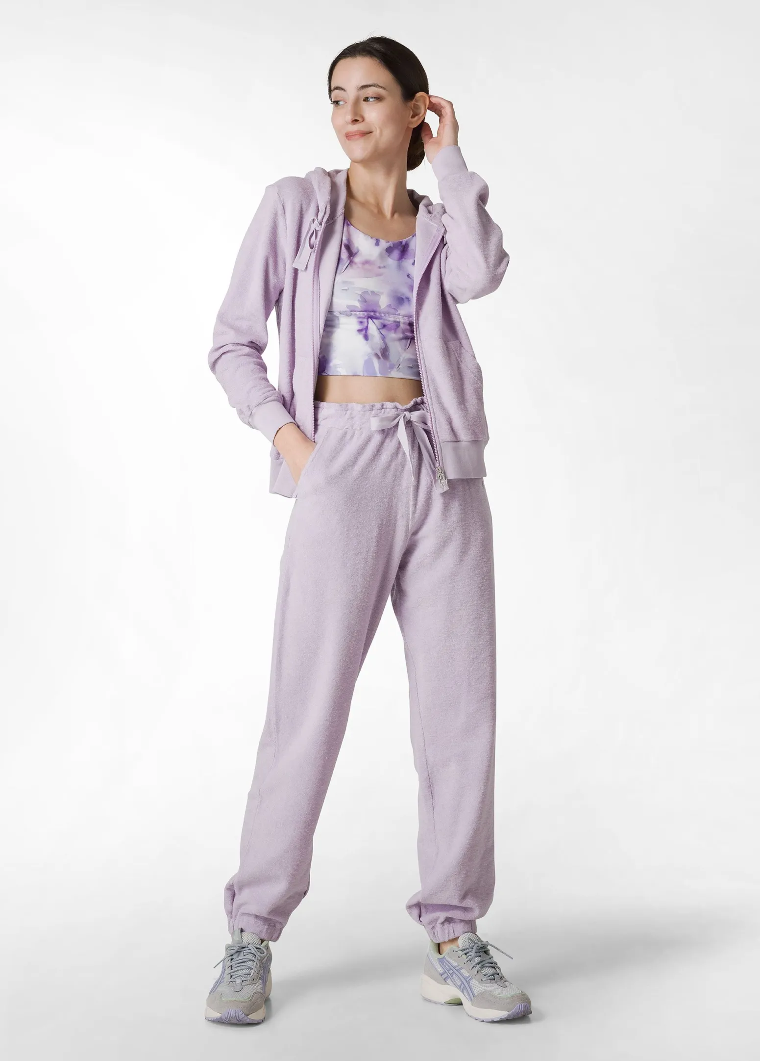 DEHA Felpe & Maglieria*Felpa In Spugna Zip E Cappuccio Viola