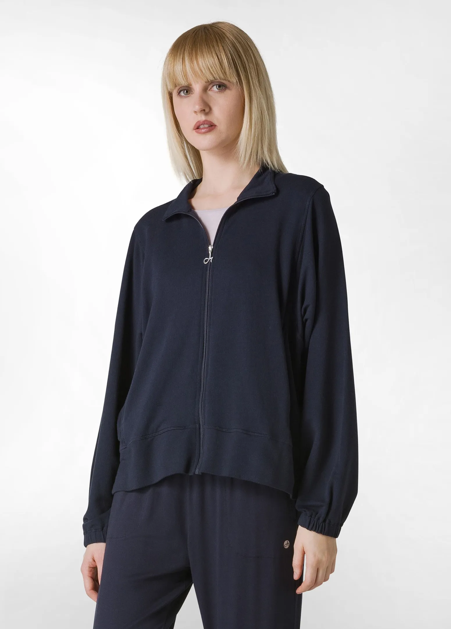 DEHA Felpe & Maglieria*Felpa Leggera Misto Viscosa Con Zip Blu