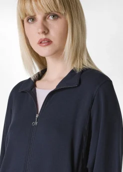 DEHA Felpe & Maglieria*Felpa Leggera Misto Viscosa Con Zip Blu