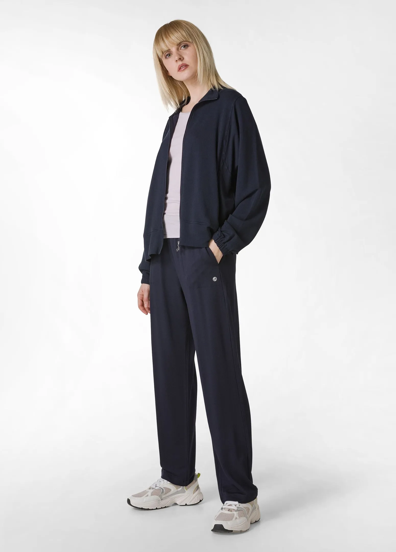 DEHA Felpe & Maglieria*Felpa Leggera Misto Viscosa Con Zip Blu
