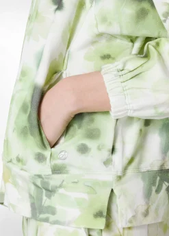 DEHA Felpe & Maglieria*Felpa Leggera Misto Viscosa Stampata Con Zip Verde
