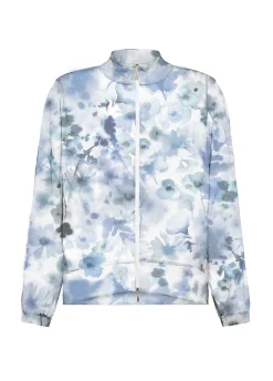 DEHA Felpe & Maglieria*Felpa Leggera Misto Viscosa Stampata Con Zip Blu
