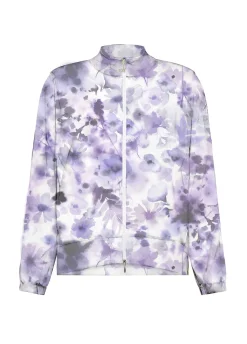 DEHA Felpe & Maglieria*Felpa Leggera Misto Viscosa Stampata Con Zip Viola