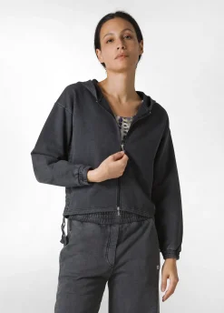 DEHA Felpe & Maglieria*Felpa Marmorizzata Cappuccio E Zip Nero