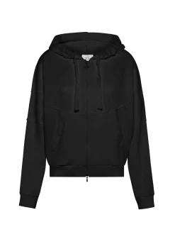 DEHA Felpe & Maglieria*Felpa Organica Ampia Zip E Cappuccio Nero