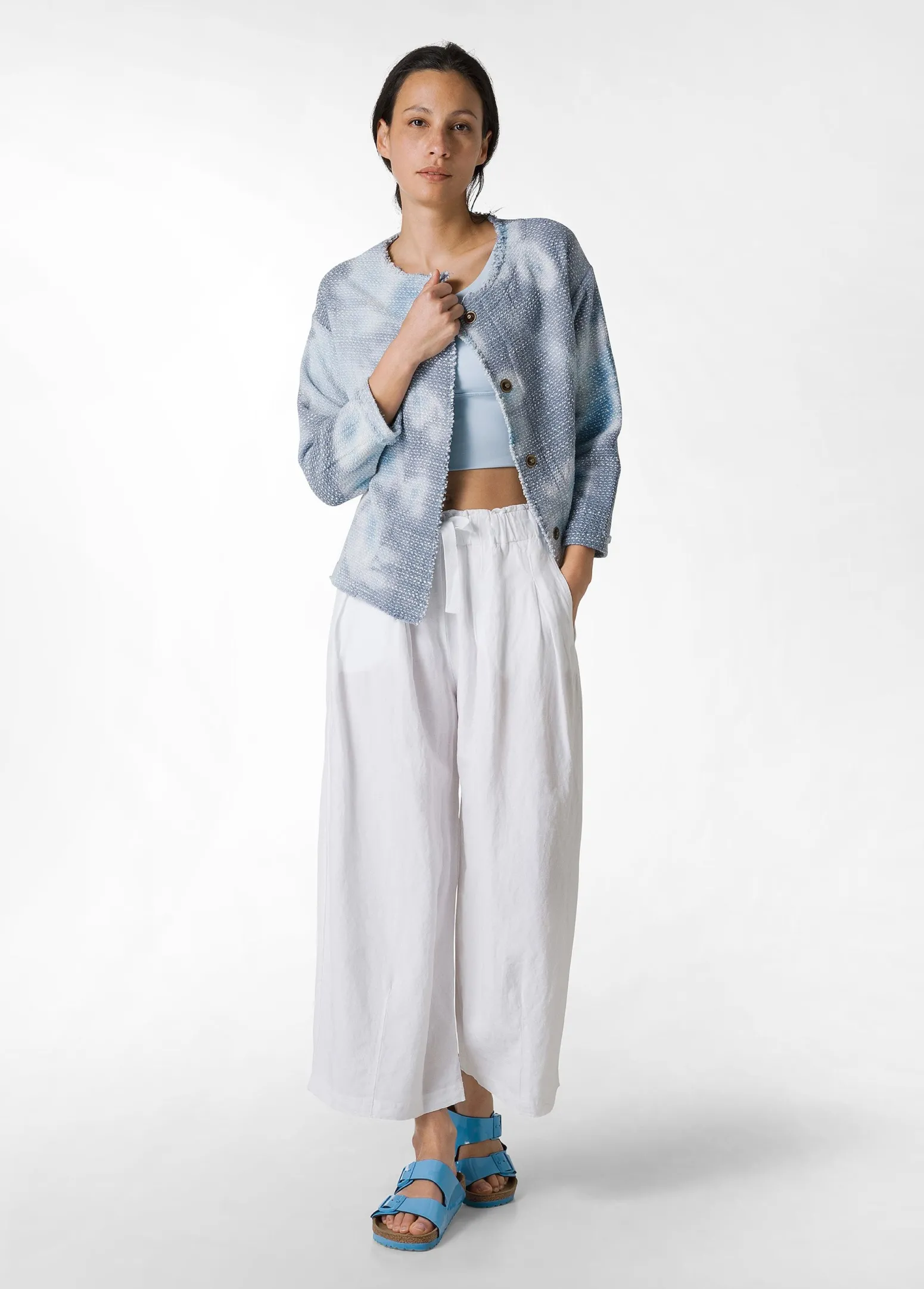 DEHA Giacche E Giubbotti*Giacca In Tweed Effetto Batik Blu