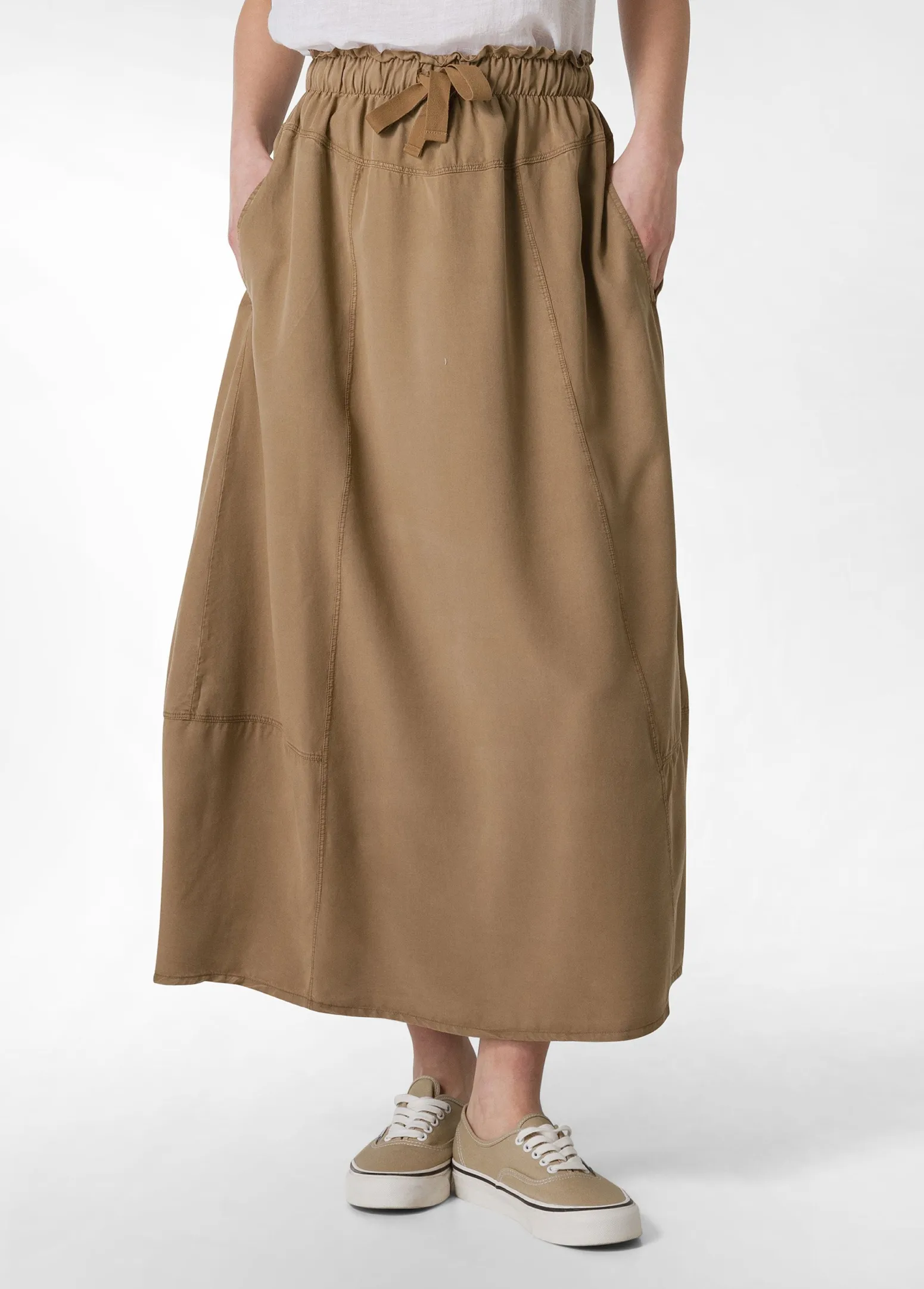 DEHA Vestiti, Gonne E Tute*Gonna Lunga In Twill Tencel Marrone