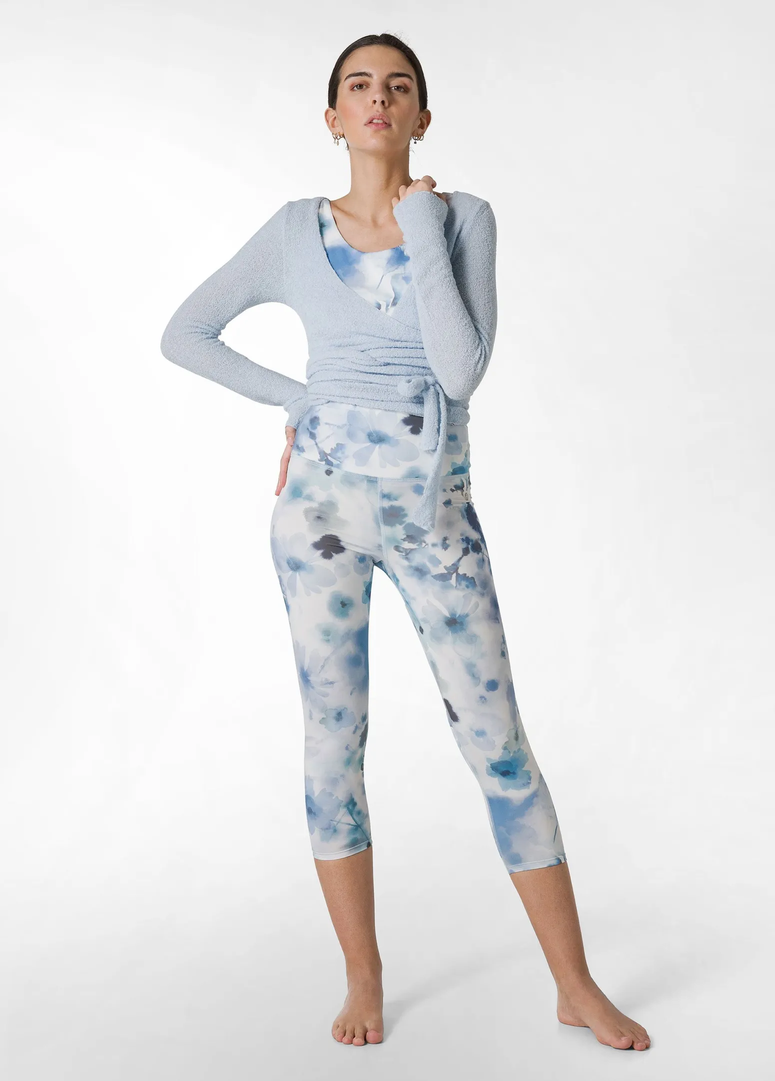 DEHA Leggings & Pantaloni Sportivi*Leggings 7/8 In Microfibra Riciclata Stampata Blu