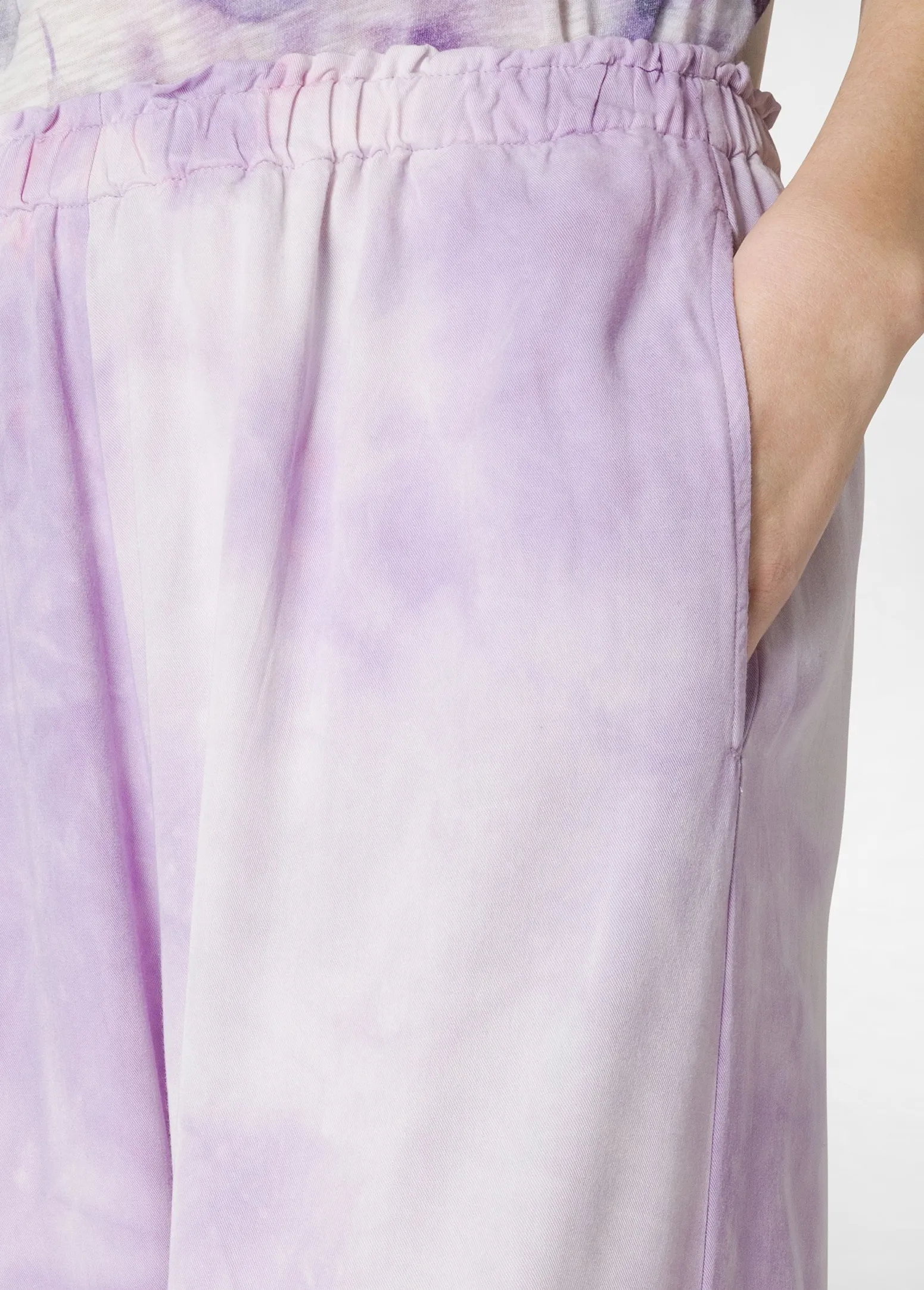 DEHA Pantaloni*Panta Palazzo In Twill Effetto Batik Viola