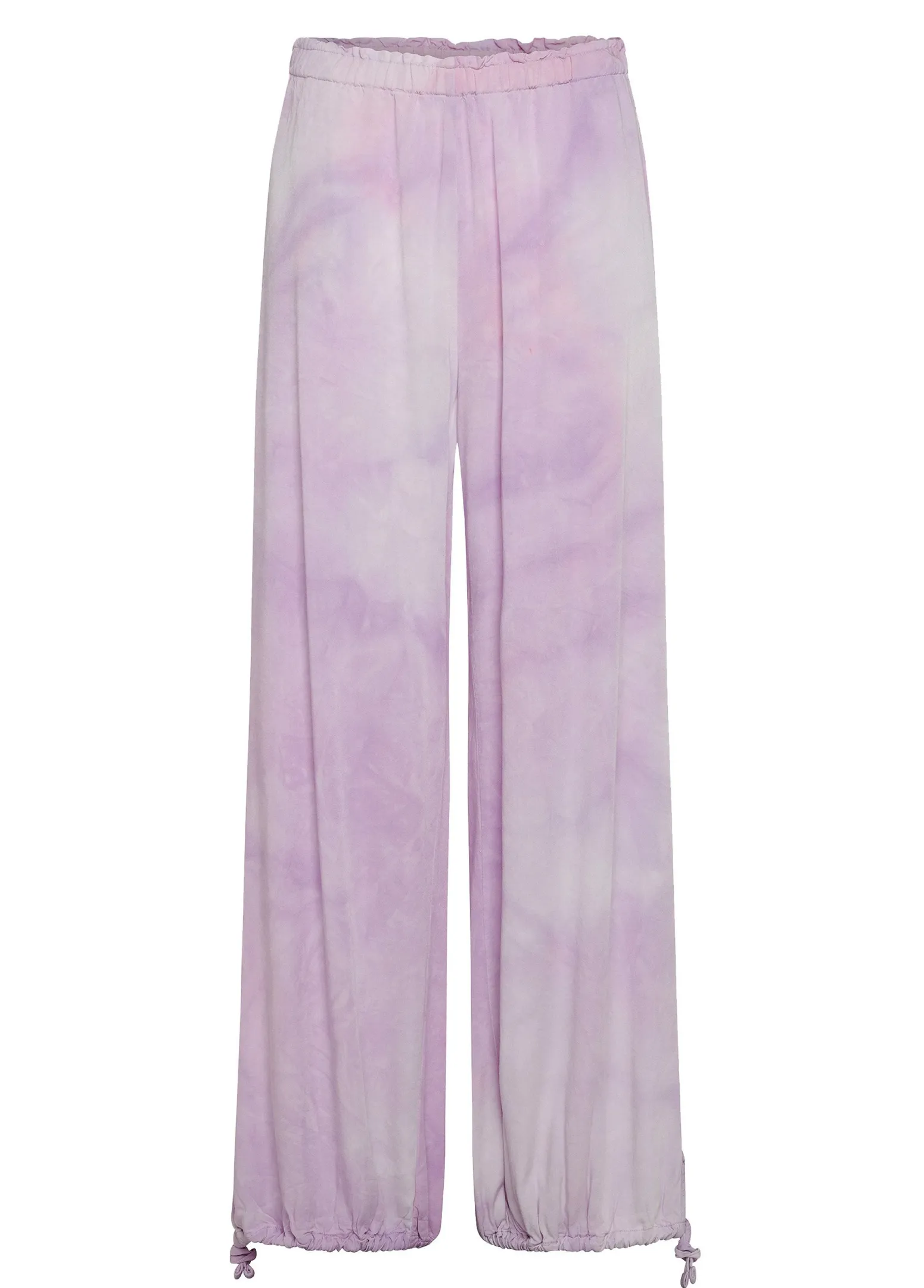 DEHA Pantaloni*Panta Palazzo In Twill Effetto Batik Viola