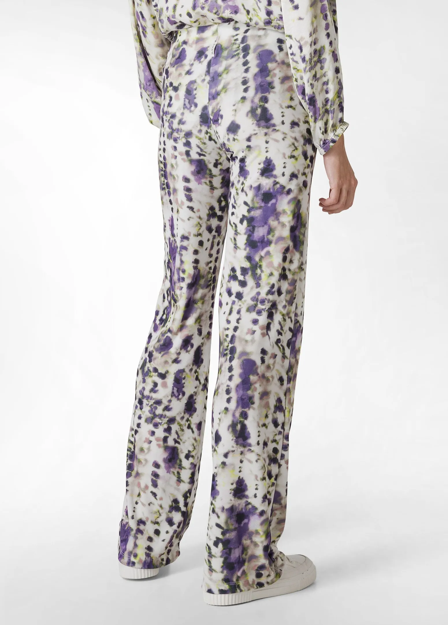 DEHA Pantaloni*Pantalone A Zampa Stampato Vita Alta Viola