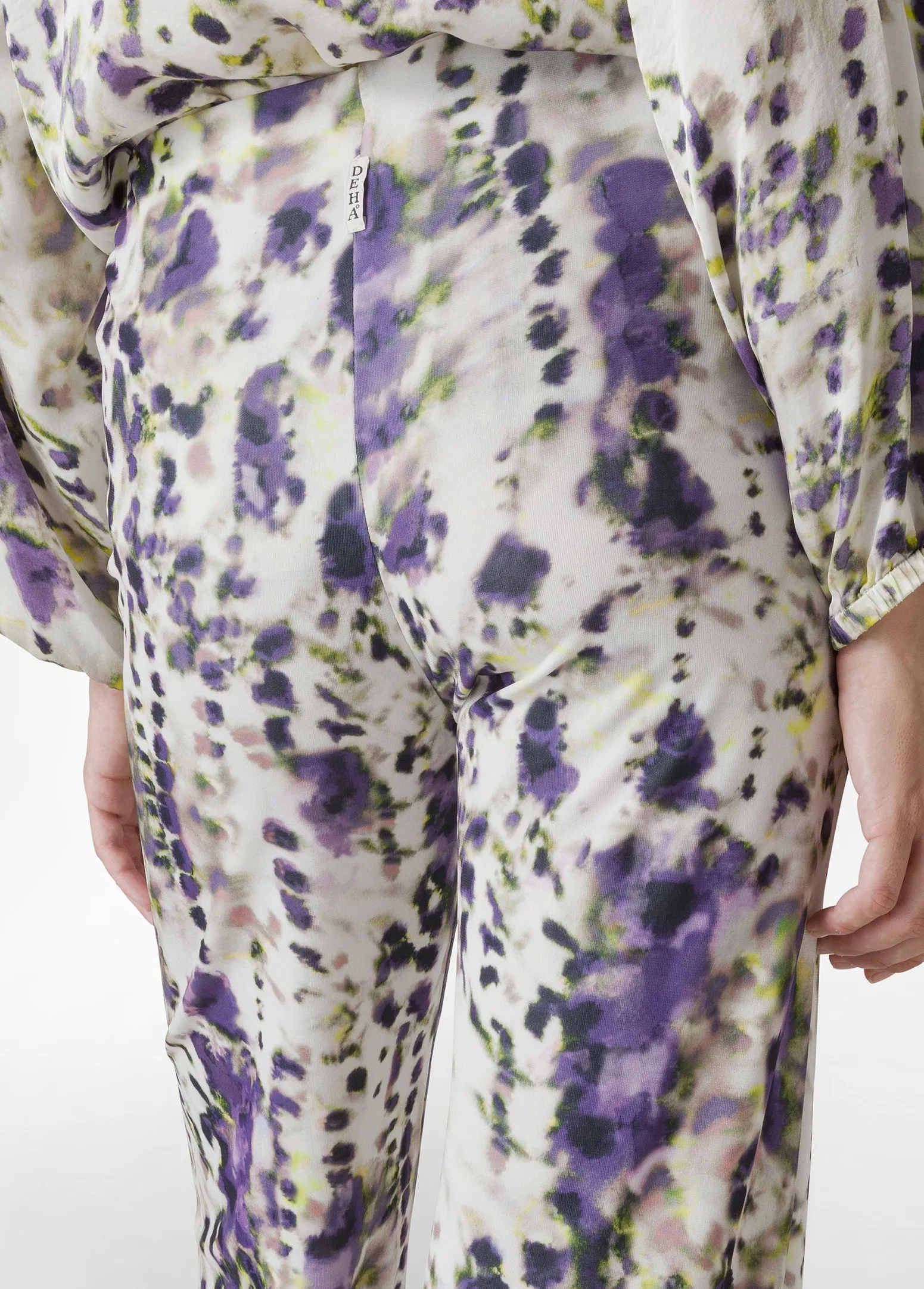 DEHA Pantaloni*Pantalone A Zampa Stampato Vita Alta Viola