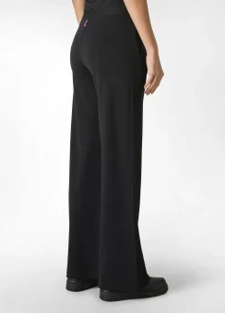 DEHA Pantaloni*Pantalone Ampio Leggero In Punto Milano Nero