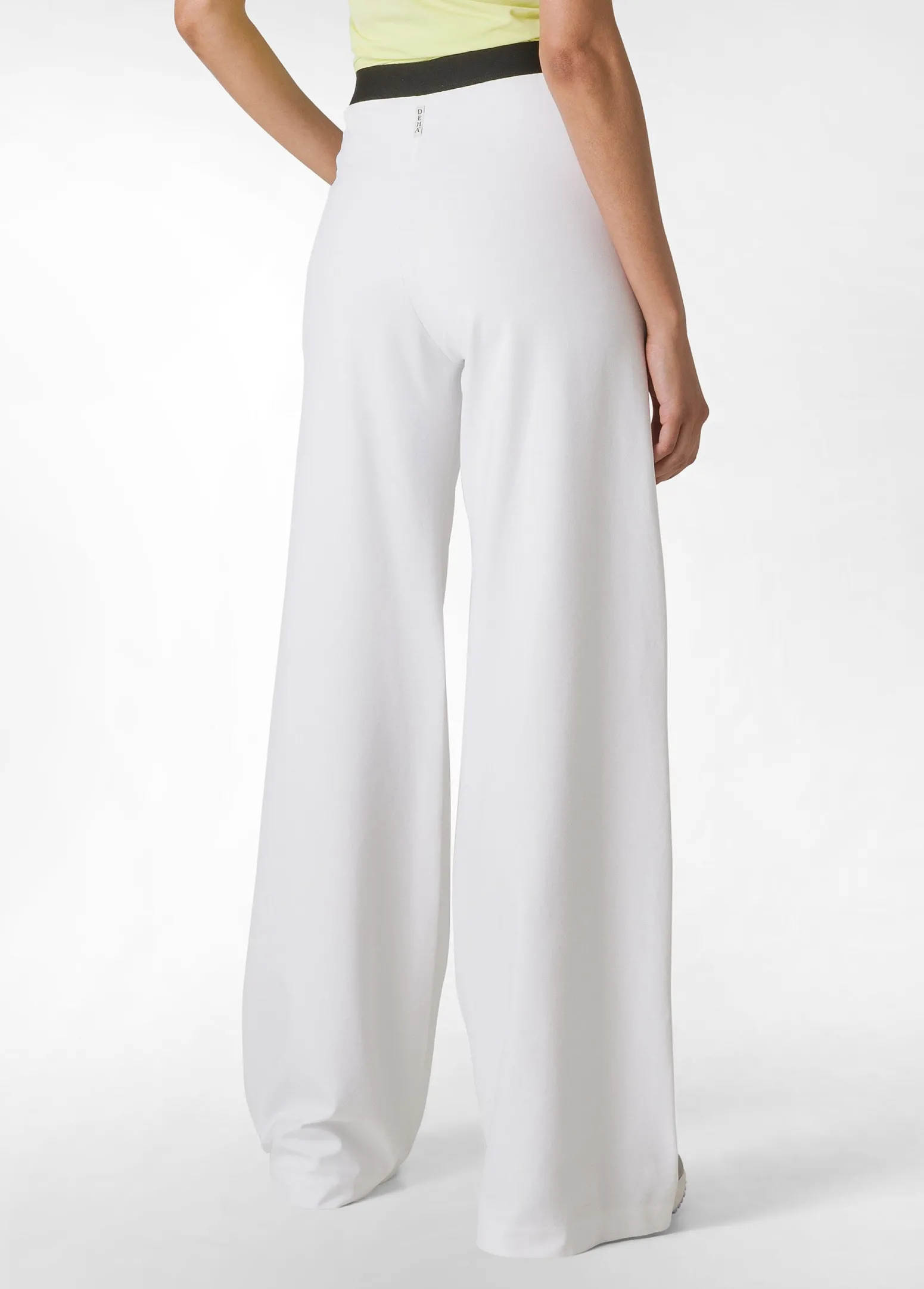 DEHA Pantaloni*Pantalone Ampio Leggero In Punto Milano Bianco