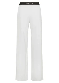DEHA Pantaloni*Pantalone Ampio Leggero In Punto Milano Bianco